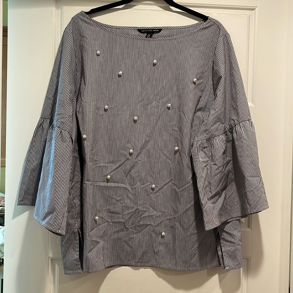 Zac & Rachel Woman, Pearl detail blouse, size 3X